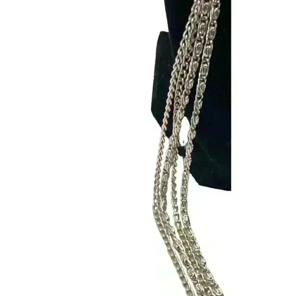 Silvertone long necklace-26 inches chain with beads - Picture 3 of 5